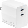 Insignia™ - 70W Dual Port USB-C GaN Wall Charger for MacBook, iPad, iPhone, Apple Watch, AirPods, Samsung Smartphones and More - White - Image 1