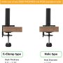 Viozon Monitor and Laptop Mount, 2-in-1 Adjustable Dual Arm Desk Mounts Single Desk Arm Stand/Holder for 17 to 32 Inch LCD Computer Screens, Extra Tray Fits 12 to 17 inch Laptops (Black) - Image 6