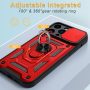 Elegant Choise for iPhone 14 Pro Case with Ring Stand Slide Camera Lens Protective Phone Cover, Red - Image 6