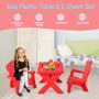 Red 3-Piece Plastic Children's Play Table Chair Set - Image 2