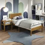 P'kolino Reeded Wood Twin Bed Frame with Headboard- Solid Wood, Natural Oak, for Kids, Teens - Image 6