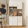 White 71 Inch Kitchen Pantry with 3 Storage Cabinet and 3 Deep Drawers - Image 5
