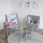 Grey and White Hinged Toy Storage Chest with Lid - Image 6