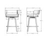 Stinson 26 in. Glossy Grey Metal Charcoal Mat Black Polyurethane Counter Stool - Image 6