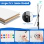 Height-Adjustable Mobile Whiteboard with Round Stand Paper Clips - Image 6