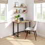 Pomona 32 in. Compact Writing Desk with Solid Wood Top and Metal Frame, Rustic Industrial Home Office Desk, Natural - Image 6