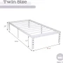 alazyhome 14 inch Metal Platform Twin XL Bed Frame with Heavy Duty Steel Slat Support, White - Image 6