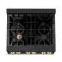 ZLINE - 30 in. Wide 4 Burner Autograph Legacy Dual Fuel Freestanding Range with Gold Accents - Black - Image 3