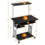 Alden Design Metal Portable Computer Desk with 4 Storage Shelves and Keyboard Tray, Black/Gray - Image 2