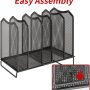 Simple Trending Mesh Desktop File Sorter Organizer, 5-Section Bookshelf for Desk Home Office, Black - Image 4