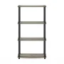 Furinno 23.6"W X 11.4"D X 43.25"H 4-Shelf Decorative Shelves, Gray and Black - Image 3