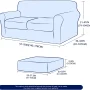 Subrtex 3-Piece High Spandex Textured Grid Sofa Slipcover, Separate Cushion Cover(Wine, Loveseat) - Image 3