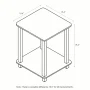 Furinno Simplistic End Table, Set of Two, Dark Walnut/Black - Image 2