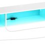 Rolanstar TV Stand with Power Outlet, Floating TV Stand with RGB Lights, 55.1" Wall Mounted TV Shelf, White Media Console - Image 1
