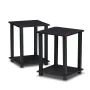 Furinno Simplistic End Table, Set of Two, Dark Walnut/Black - Image 1