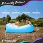 Nevlers Inflatable 2 Pack Pink & Blue Blow Up Lounger Beach Chair & Travel Bag - Image 2