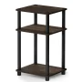 Furinno Just 3-Tier Turn-N-Tube End Table, 1-Pack, Columbia Walnut/Black - Image 2