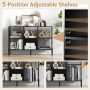 Black 6-Cube Storage Bookcase 3-Tier Wooden Open Bookshelf with 5 Metal Legs - Image 6