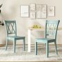 Set of 2 Wooden Dining Chairs Mid Century Farmhouse Retro Kitchen Chairs - Image 1
