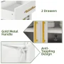 DEXTRUS 71" Kitchen Pantry Storage Cabinet with Power Outlet, Drawer, Cupboard, Microwave Stand, White - Image 4