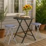 Gray Steel Padded Seats Folding Bar Stools 24 in. Set of 2 - Image 3