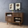 Modway Render Modern Style Particleboard Wood Display Stand in Walnut - Image 1