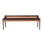 Boraam Rasmus Low Back Acacia Wood Dining Bench with Faux Leather Upholstery - Chestnut Wire - Image 3
