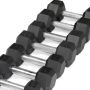 WF Athletic Supply 5-25Lb Rubber Coated Hex Dumbbell Set with A Frame Storage Rack Non-Slip Hex Shape for Muscle Toning, Strength Building & Weight Loss - Multiple Choices Available - Image 2