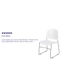 Flash Furniture HERCULES Series 880 lb. Capacity White Ultra-Compact Stack Chair with Silver Powder Coated Frame - Image 4