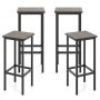 Set of 4 Gray Bar Stool Set 26 Inch Bar Chair with Metal Legs and Footrest - Image 4