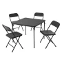 Mainstays 5-Piece 34" Square Centerfold Folding Card Table and 4 Folding Chairs Set, Black - Image 5