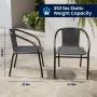 Flash Furniture Set of 2 Commercial Grade Gray Rattan Indoor-Outdoor Restaurant Stack Chairs - Image 6