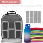 Camera Bag, Waterproof Nylon Camera Backpack for DSLR Cameras, Lens and Accessories Black Grey - Image 4