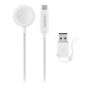 Insignia™ - 4 ft. Apple Watch Magnetic Charging Cable to USB-C Braided Cable with USB Adapter - White - Image 1
