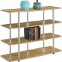Convenience Concepts Designs2Go No Tools XL Highboy 4-Tier TV Stand 47.25" - Entertainment Center for TVs up to 55 Inches, Modern TV Console with Shelves for Living Room, Family Room, Light Oak - Image 5