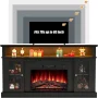 SESSLIFE Fireplace TV Stand for 65 Inch TV, LED TV Console with 23''Electric Fireplace, Entertainment Center Television Table for Living Room or Bedroom, Black - Image 6
