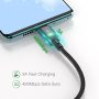 Kuulaa Magnetic USB C Cable (2 Pack 6ft/6ft) 3A Fast Charging USB Type C Charger Cord with LED Nylon Braided USB C Magnetic Charging Cable for Samsung & Type C Device (Black 6ft+6ft) - Image 2