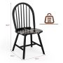 Set of 2 Vintage Wood Chair with Spindle Back for Dining Room - Black - Image 4