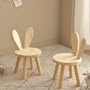 Wooden Step Stool Children Toddler Chair Kids Desk Chair with Non-Slip Foot Mat Wood Wax Oil Craft Sensory Table for Kids Playroom Classroom Boys Girls Age 2+ - Image 3