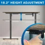 63 in. L-Shape Brown Large Electric Height Adjustable Corner Sit-Stand Desk - Image 5