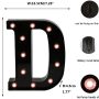 Light Up Black Alphabet Marquee Letters Sign LED Marquee Number Lights Sign for Night Light Home Bar Christmas Lamp Birthday Party Wedding Decoration D - Image 6