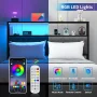 Full Size LED Light Bed Frame with Storage Headboard and USB Ports,Bed Platform with Drawers, RGB Lights - Image 5