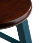 Ivy 29 in. Rustic Teal and Walnut Wood Frame Bar Stool - Image 5