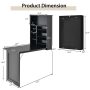 Black Wall-Mounted Fold-Out Convertible Floating Desk Space Saver - Image 5