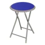 Backless 18 in. Round Folding Stool with Padded Seat, Royal Blue Portable Counter Bar Stool for Kitchen or Rec Room - Image 2