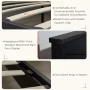 T4TREAM Farmhouse King Size Platform Bed Frame with Headboard and 3 Barn Door Storage Cabinets, No Box Spring Needed, Mattress Not Included,Black - Image 2