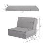 Convertible Lounger Folding Sofa Sleeper Bed - Gray - Image 5
