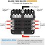 6 Way Car Boot Power Distribution 12-24V Blade Fuse Holder Box Block Panel Board - Image 3