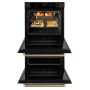 ZLINE - Autograph 30 in. True Convection Double Wall Oven in Black Steel with Bronze Helix Handles (WADBZ-30-KCB) - Black Stainless Steel - Image 4