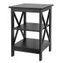 24 Inch X-Design End Table Sofa Side End Storage Shelf Black - Image 2